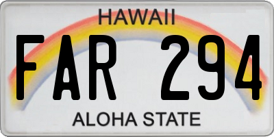 HI license plate FAR294