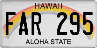 HI license plate FAR295