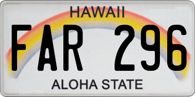 HI license plate FAR296