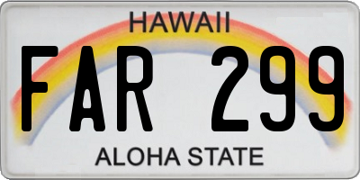 HI license plate FAR299