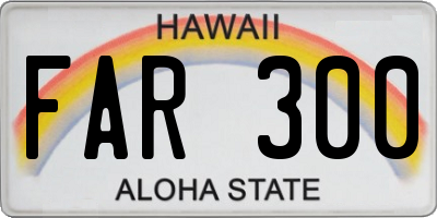 HI license plate FAR300
