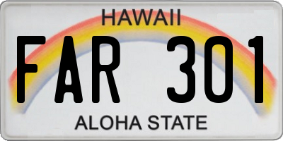 HI license plate FAR301