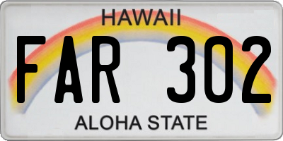 HI license plate FAR302