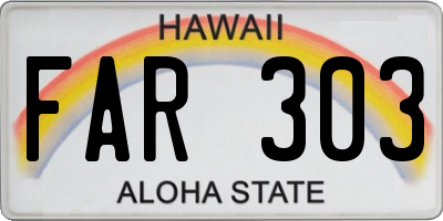 HI license plate FAR303