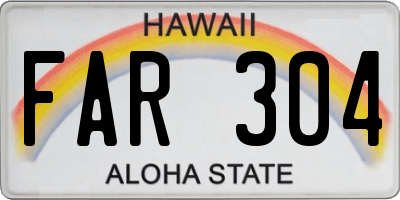 HI license plate FAR304