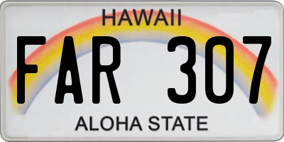 HI license plate FAR307