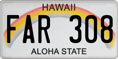 HI license plate FAR308