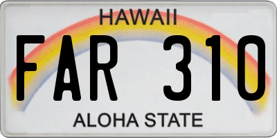HI license plate FAR310