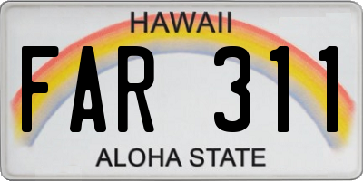 HI license plate FAR311