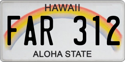 HI license plate FAR312