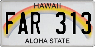 HI license plate FAR313
