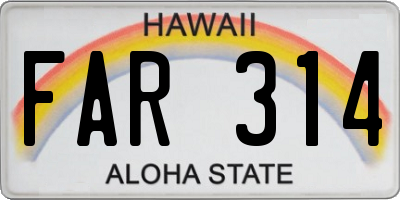 HI license plate FAR314