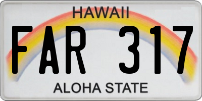 HI license plate FAR317