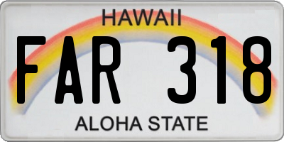 HI license plate FAR318