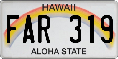 HI license plate FAR319