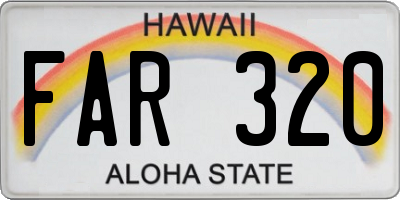 HI license plate FAR320