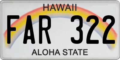 HI license plate FAR322
