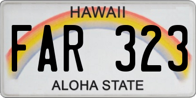 HI license plate FAR323