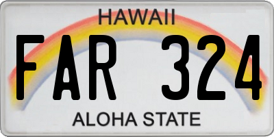 HI license plate FAR324