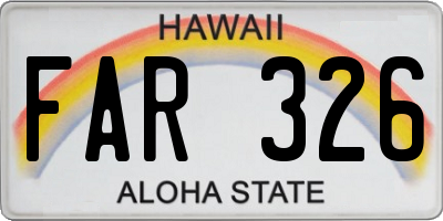 HI license plate FAR326