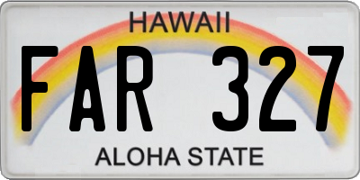 HI license plate FAR327