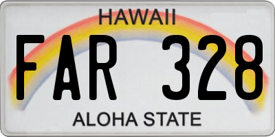 HI license plate FAR328