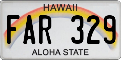 HI license plate FAR329