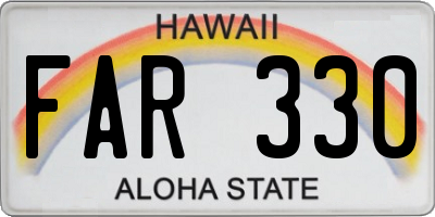 HI license plate FAR330