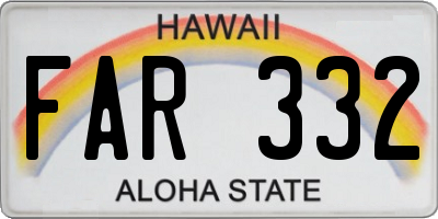 HI license plate FAR332