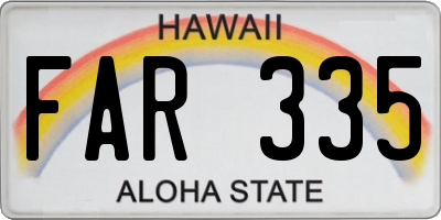 HI license plate FAR335