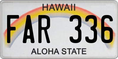 HI license plate FAR336