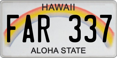 HI license plate FAR337