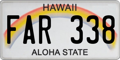 HI license plate FAR338
