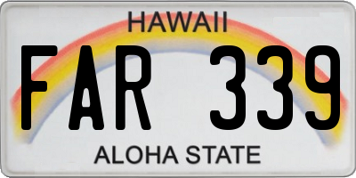 HI license plate FAR339