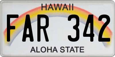 HI license plate FAR342
