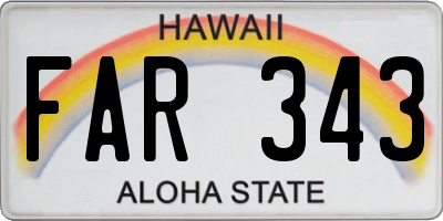 HI license plate FAR343