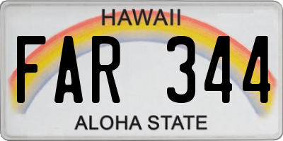 HI license plate FAR344