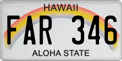 HI license plate FAR346
