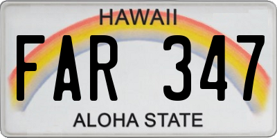 HI license plate FAR347
