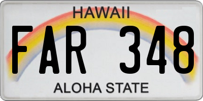 HI license plate FAR348