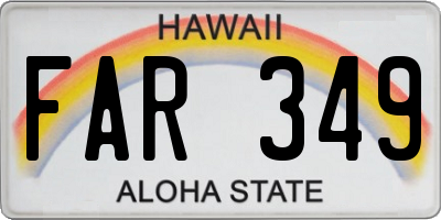 HI license plate FAR349