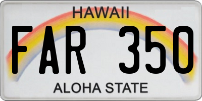 HI license plate FAR350