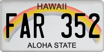 HI license plate FAR352