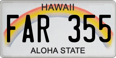 HI license plate FAR355