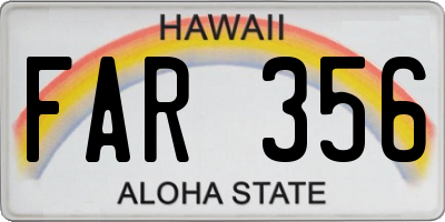 HI license plate FAR356