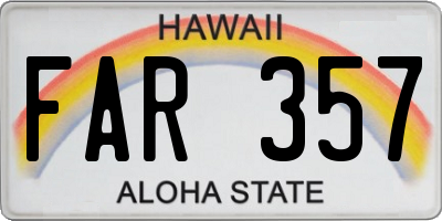 HI license plate FAR357