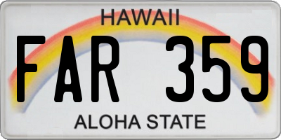 HI license plate FAR359