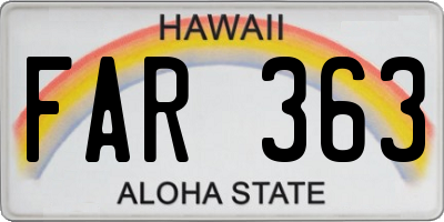 HI license plate FAR363