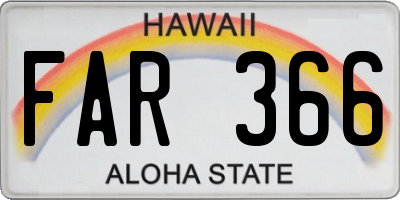 HI license plate FAR366