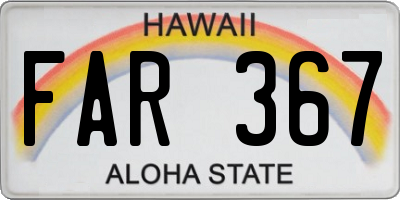 HI license plate FAR367